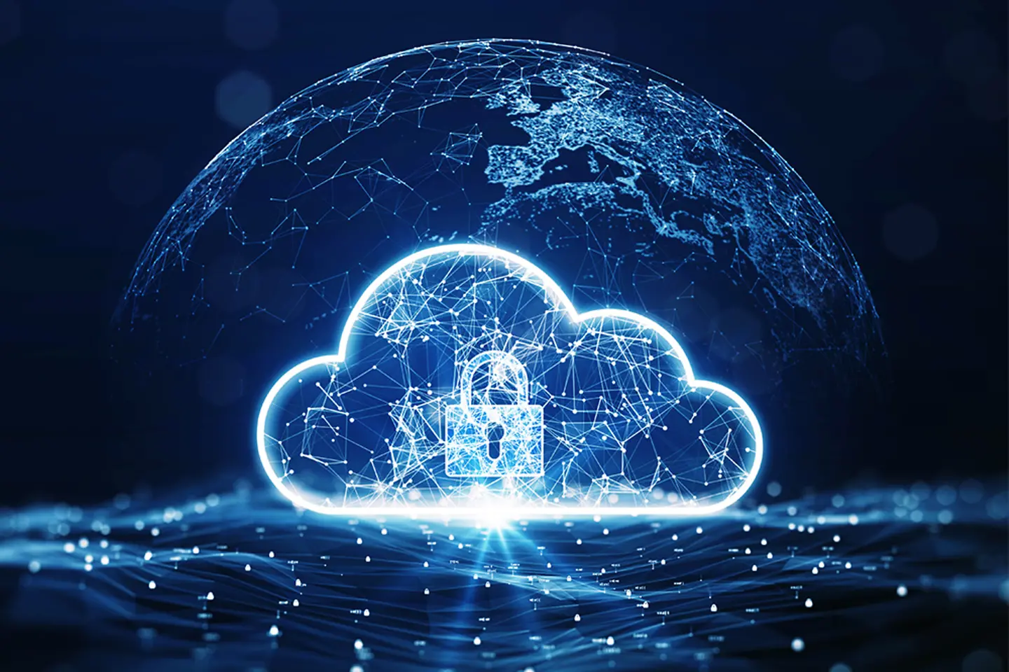 Conceito de segurança para armazenamento de banco de dados com tecnologia de computação em nuvem, transferência de backup. 