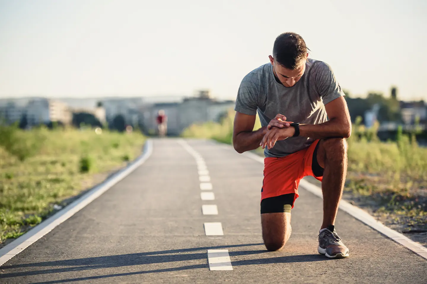 Läufer mit Smart Watch