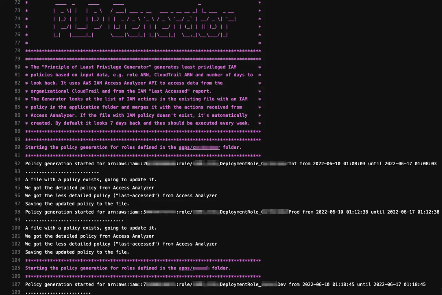 HTML Code zur Generierung des PLP-Generators