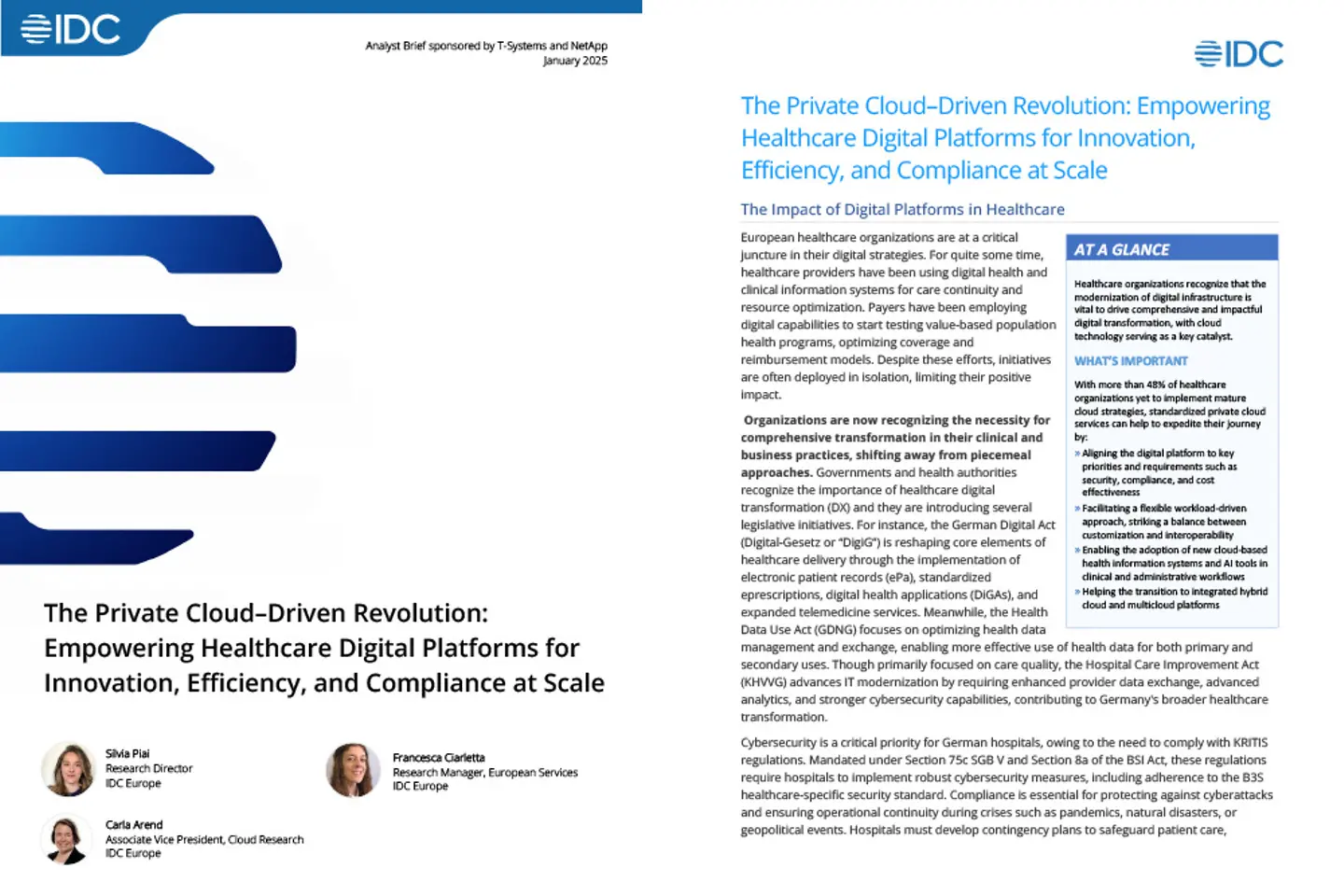 Cover and the next page as a screenshot showing the IDC report: The Private Cloud-Driven Revolution